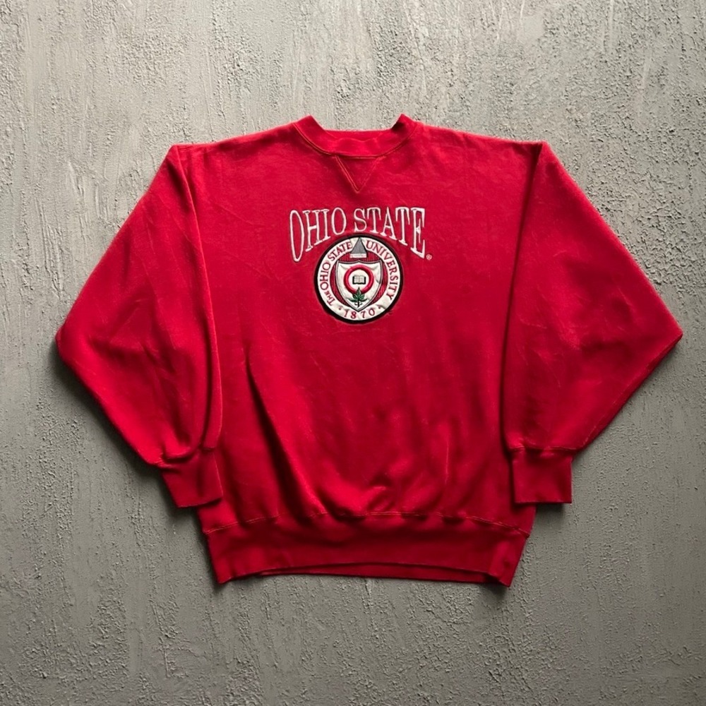 Vintage Ohio State University Sweatshirt Men Large Red 90s Midwest